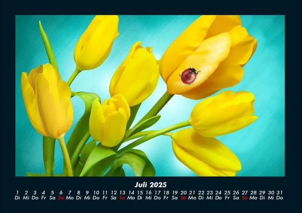 Produktbild: Blumenkalender 2025 Fotokalender DIN A4