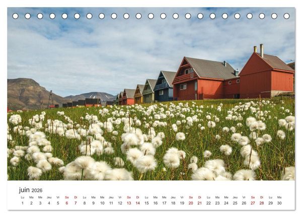 Produktbild: L'&eacute;t&eacute; sur les &icirc;les Svalbard (Calendrier de bureau 2026 DIN A5 vertical), CALVENDO calendrier mensuel
