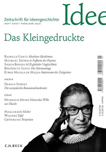Produktbild: Zeitschrift f&uuml;r Ideengeschichte Heft XVII/1 Fr&uuml;hjahr 2023