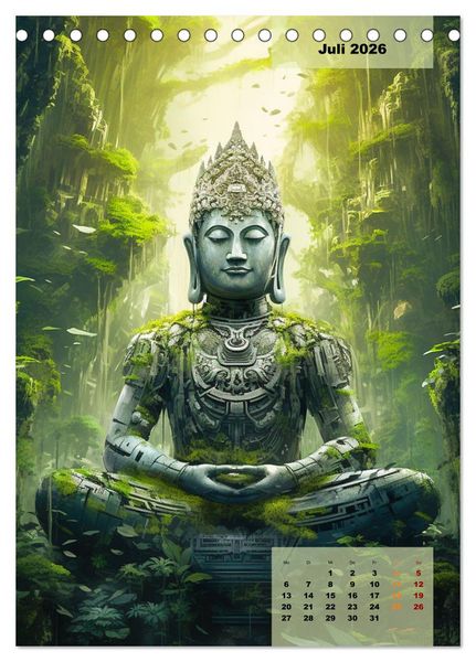 Produktbild: Jade Buddha - Finde die innere Mitte (Tischkalender 2026 DIN A5 hoch), CALVENDO Monatskalender