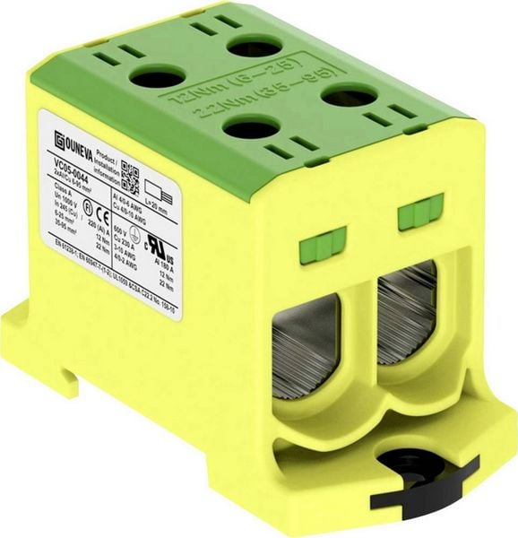Produktbild: Ouneva Group VC05-0044 Verteilerblock Schrauben Gelb-Gr&uuml;n 1St.