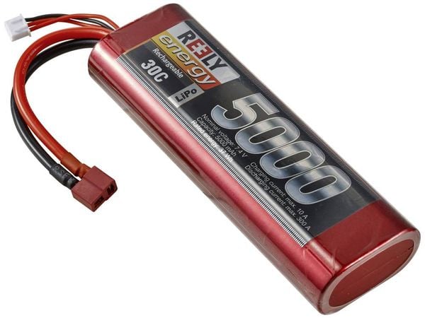 Reely Modellbau-Akkupack (LiPo) 7.4V 5000 mAh Zellen-Zahl: 2 30 C Stick Hardcase T-Stecksystem