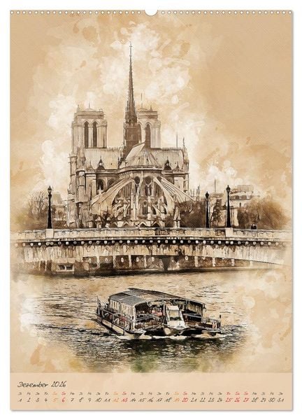 Produktbild: Paris - la Ville de l'amour (hochwertiger Premium Wandkalender 2026 DIN A2 hoch), Kunstdruck in Hochglanz