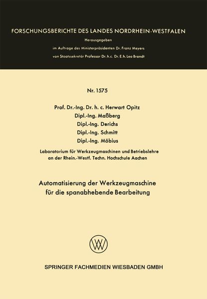 Produktbild: Automatisierung der Werkzeugmaschine f&uuml;r die spanabhebende Bearbeitung