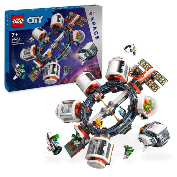 LEGO City Weltraum 60433 Modulare Raumstation, Raumschiff-Spielzeug