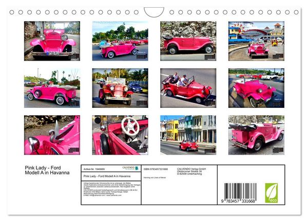 Produktbild: Pink Lady - Ford Modell A in Havanna (Wandkalender 2026 DIN A4 quer), CALVENDO Monatskalender