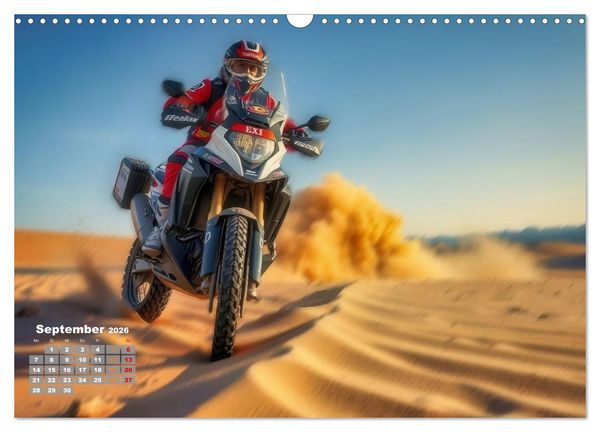 Produktbild: W&uuml;stenrallye Dakar Motorrad (Wandkalender 2026 DIN A3 quer), CALVENDO Monatskalender