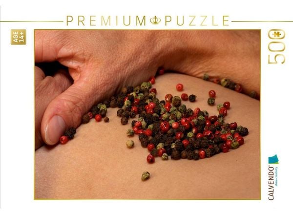 CALVENDO Puzzle Pfeffer grün/schwarz/rosa | 500 Teile Lege-Größe 48 × 36 cm Foto-Puzzle für Erwachsene