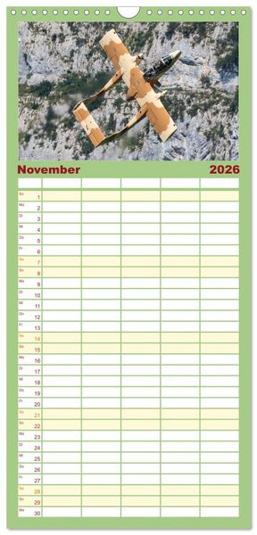 Produktbild: Familienplaner 2026 - Milit&auml;rflieger mit 5 Spalten (Wandkalender, 21 x 45 cm) CALVENDO