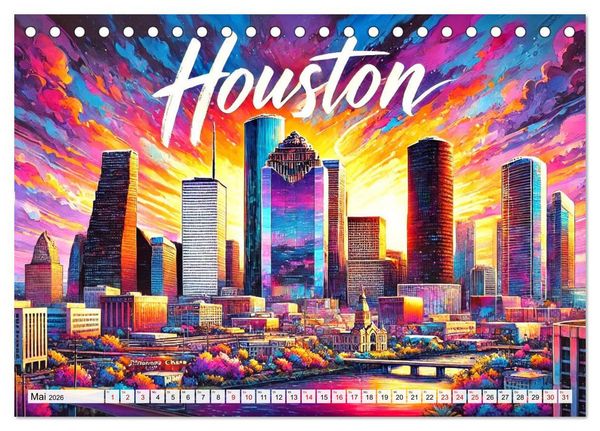 Produktbild: Stadtansichten der USA in Tusche (Tischkalender 2026 DIN A5 quer), CALVENDO Monatskalender