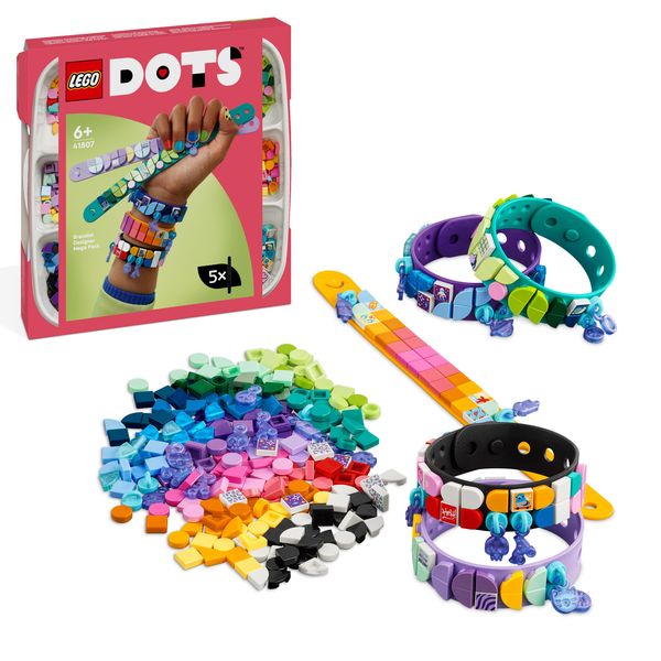 LEGO DOTS 41807 Armbanddesign Kreativset, Schmuck-Bastelset für Kinder