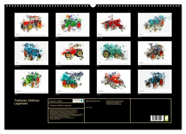 Produktbild: Traktoren Oldtimer Legenden (Wandkalender 2026 DIN A2 quer), CALVENDO Monatskalender