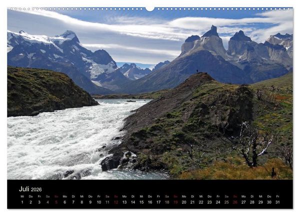 Produktbild: Im Nationalpark Torres del Paine (Chile) (Wandkalender 2026 DIN A2 quer), CALVENDO Monatskalender