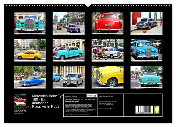 Produktbild: Mercedes-Benz Typ 180 - Ein deutscher Klassiker in Kuba (hochwertiger Premium Wandkalender 2025 DIN A2 quer), Kunstdruck in Hochglanz