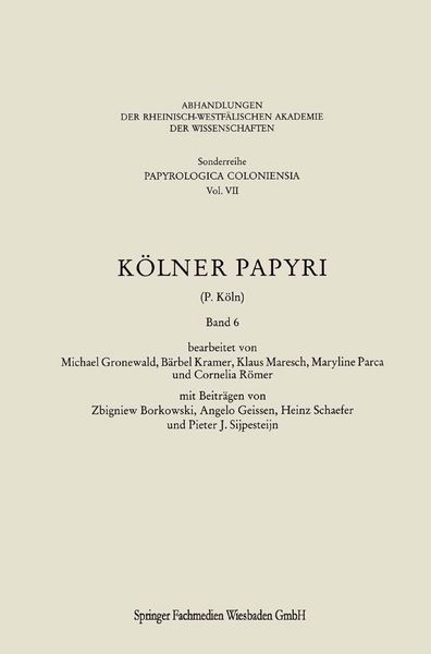 Produktbild: K&ouml;lner Papyri