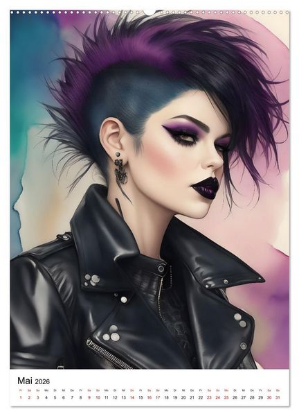 Produktbild: Punk Girls mit einer Prise New Wave (Wandkalender 2026 DIN A2 hoch), CALVENDO Monatskalender