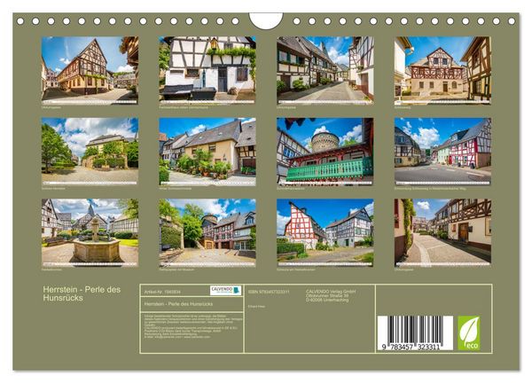 Produktbild: Herrstein - Perle des Hunsr&uuml;cks (Wandkalender 2026 DIN A4 quer), CALVENDO Monatskalender