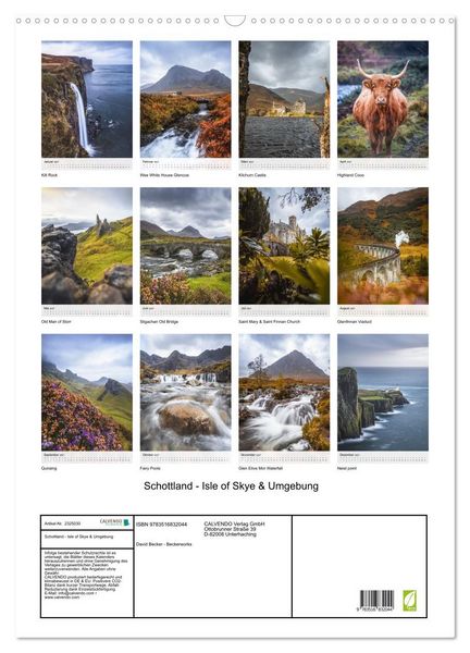 Produktbild: Schottland - Isle of Skye & Umgebung (Wandkalender 2027 DIN A2 hoch), CALVENDO Monatskalender