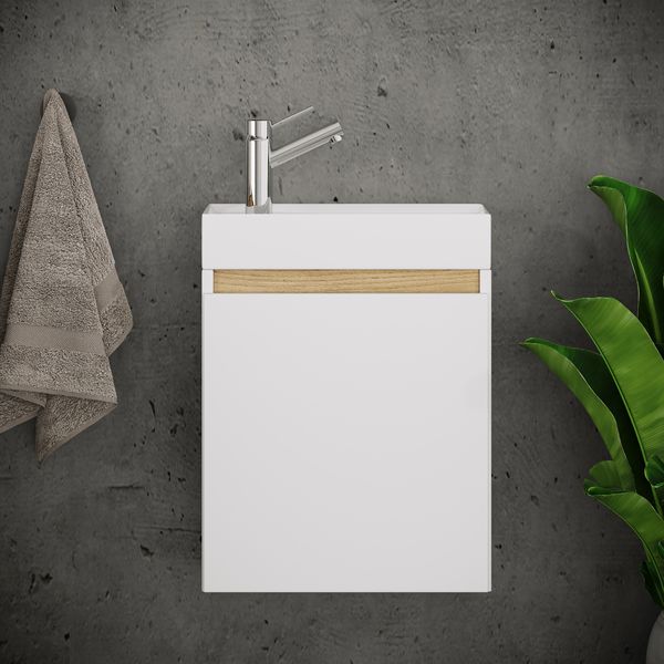 Produktbild: 2 tlg. H&auml;ngeschrank G&auml;ste-WC Waschbecken Softclose Cosila