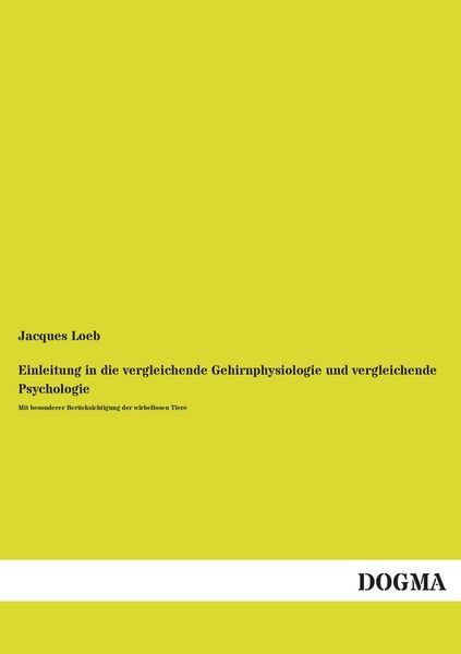 Produktbild: Einleitung in die vergleichende Gehirnphysiologie und vergleichende Psychologie