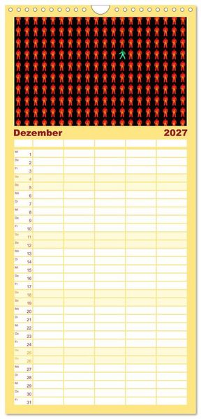 Produktbild: Familienplaner 2027 - Alles in Rot mit 5 Spalten (Wandkalender, 21 x 45 cm) CALVENDO