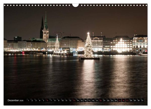 Produktbild: Mein Hamburg - Am sch&ouml;nsten bei Nacht (Wandkalender 2026 DIN A3 quer), CALVENDO Monatskalender
