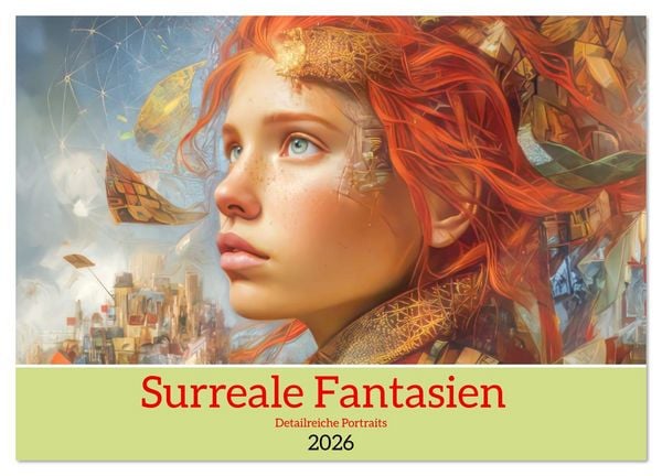Surreale Fantasien - Detailreiche Portraits (Wandkalender 2026 DIN A2 quer), CALVENDO Monatskalender