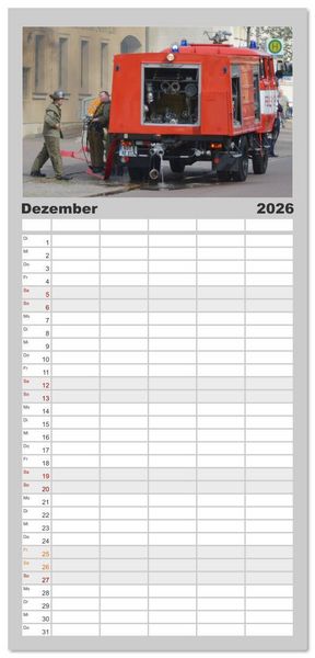 Produktbild: Familienplaner 2026 - Einsatzfahrzeuge der DDR mit 5 Spalten (Wandkalender, 21 x 45 cm) CALVENDO