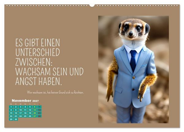Produktbild: Tierisch motiviert (Wandkalender 2027 DIN A2 quer), CALVENDO Monatskalender