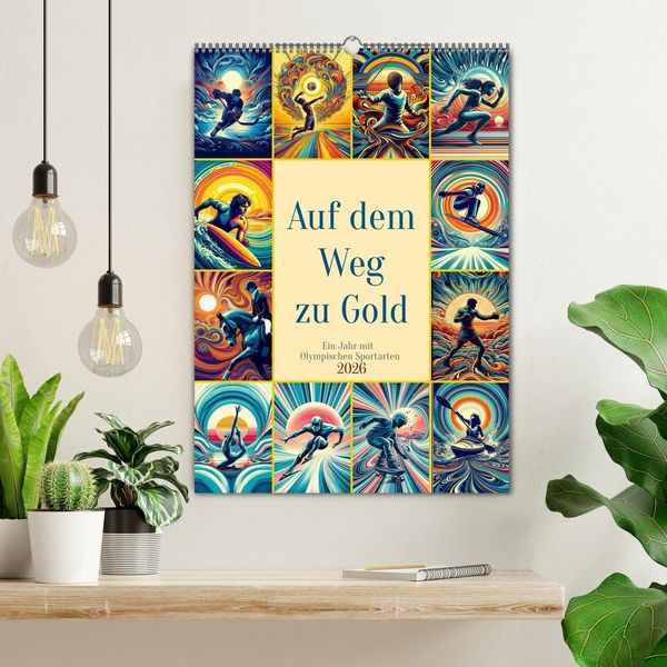 Produktbild: Auf dem Weg zu Gold - Ein Jahr mit Olympischen Sportarten (Wandkalender 2026 DIN A2 hoch), CALVENDO Monatskalender