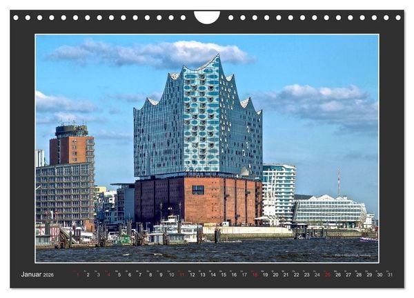 Produktbild: Die Elbphilharmonie Hamburg (Wandkalender 2026 DIN A4 quer), CALVENDO Monatskalender