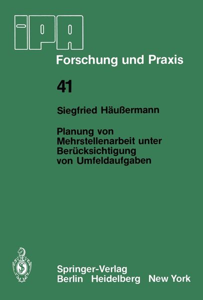 Produktbild: Planung von Mehrstellenarbeit unter Ber&uuml;cksichtigung von Umfeldaufgaben