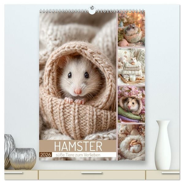 Produktbild: Hamster - s&uuml;&szlig;e Tiere zum Verlieben (hochwertiger Premium Wandkalender 2026 DIN A2 hoch), Kunstdruck in Hochglanz