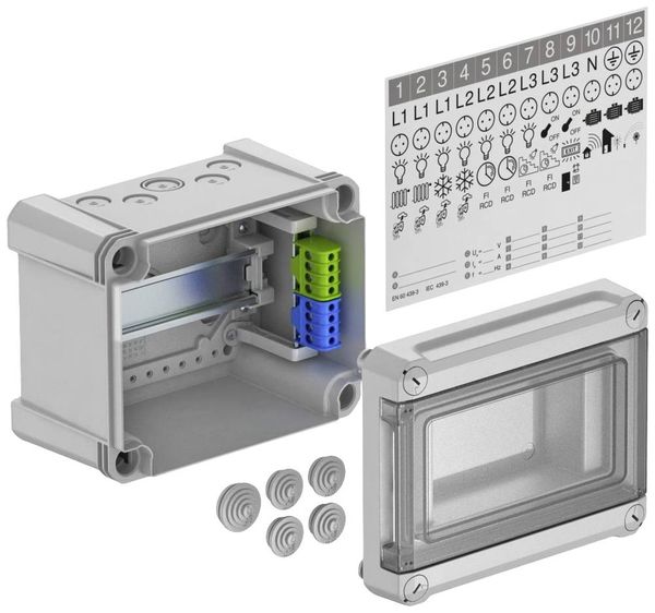 Produktbild: OBO Bettermann 2008804 SDB 05 PS Kleinverteiler Aufputz Anzahl Reihen = 1 Inhalt 1St.