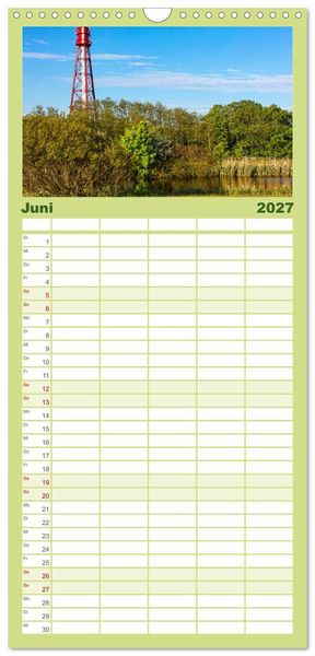 Produktbild: Familienplaner 2027 - Tour de Ostfriesland mit 5 Spalten (Wandkalender, 21 x 45 cm) CALVENDO