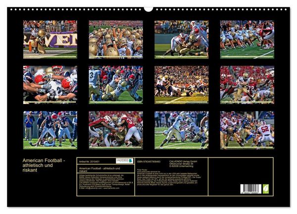 Produktbild: American Football - athletisch und riskant (Wandkalender 2026 DIN A2 quer), CALVENDO Monatskalender