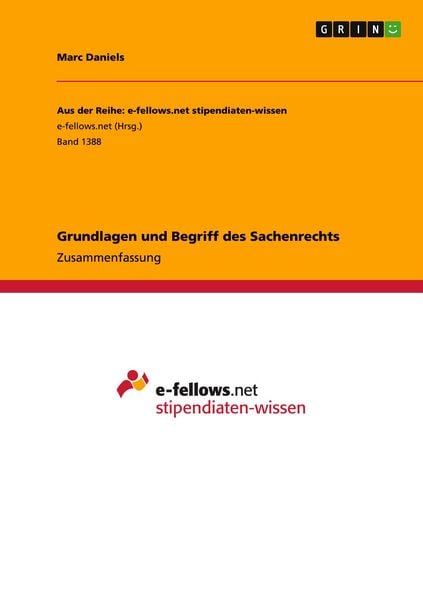 Produktbild: Grundlagen und Begriff des Sachenrechts