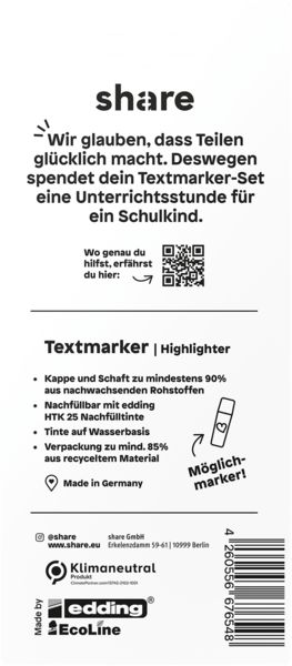 Produktbild: share Textmarker neongelb-neonorange 2er Set