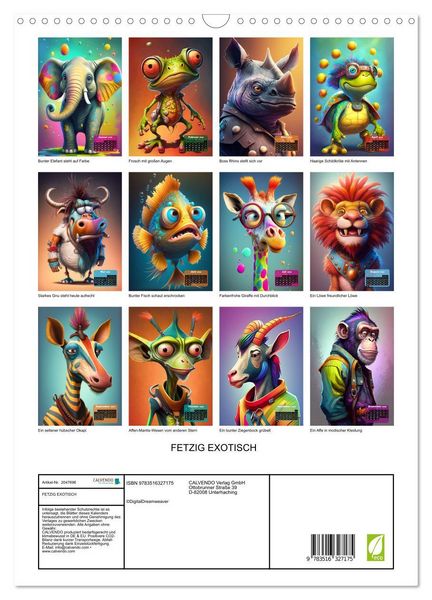 Produktbild: FETZIG EXOTISCH (Wandkalender 2026 DIN A3 hoch), CALVENDO Monatskalender