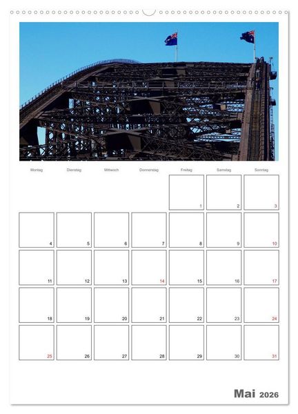 Produktbild: SYDNEY Terminplaner (hochwertiger Premium Wandkalender 2026 DIN A2 hoch), Kunstdruck in Hochglanz