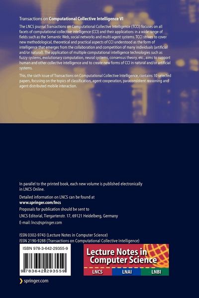 Produktbild: Transactions on Computational Collective Intelligence VI