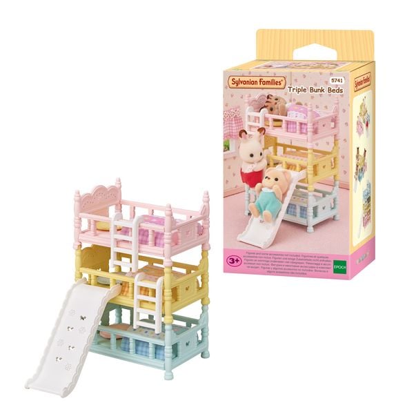 Produktbild: Sylvanian Families 5741 - Tripl Bunk Beds, Dreist&ouml;ckiges Babyhochbett, Puppenzubeh&ouml;r