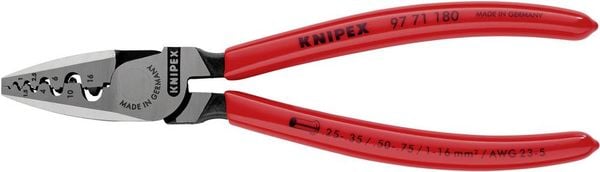 Knipex 97 71 180 Crimpzange Aderendhülsen 0.25 bis 16mm²