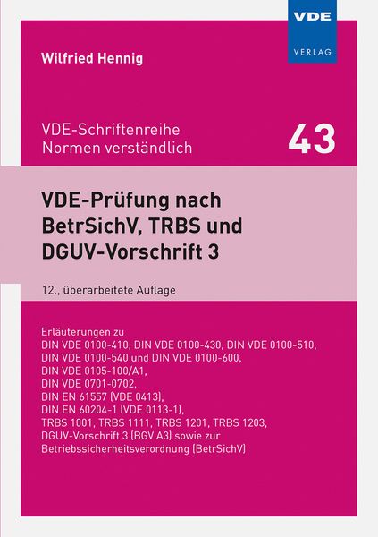 Produktbild: VDE-Prüfung nach BetrSichV, TRBS und DGUV-Vorschrift 3
