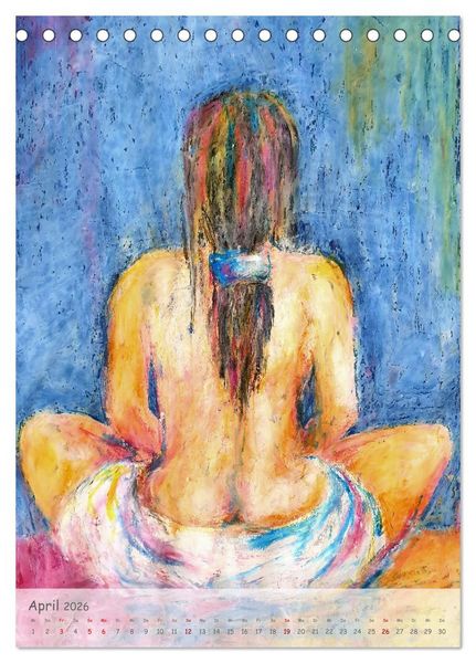 Produktbild: Body Colours - Farbenpr&auml;chtige Aktmalerei (Tischkalender 2026 DIN A5 hoch), CALVENDO Monatskalender