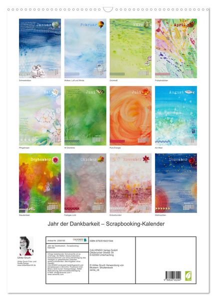 Produktbild: Jahr der Dankbarkeit &ndash; Scrapbooking-Kalender (Wandkalender 2026 DIN A2 hoch), CALVENDO Monatskalender