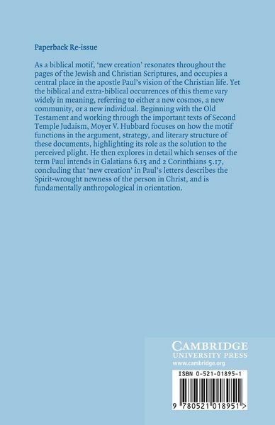 Produktbild: New Creation in Paul's Letters and Thought