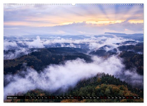 Produktbild: Elbsandsteingebirge: Unterwegs in der S&auml;chsischen und B&ouml;hmischen Schweiz (Wandkalender 2026 DIN A2 quer), CALVENDO Monatskalender