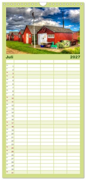 Produktbild: Familienplaner 2027 - Sehnsucht D&auml;nemark - Danmark mit 5 Spalten (Wandkalender, 21 x 45 cm) CALVENDO