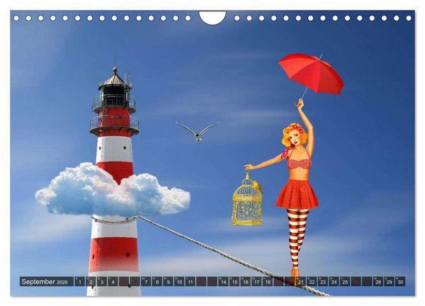 Produktbild: Pin-Up Girls im Retro Style by Mausopardia (Wandkalender 2026 DIN A4 quer), CALVENDO Monatskalender
